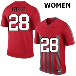 Women's Ohio State Buckeyes #28 Jordan Leasure Throwback Nike NCAA College Football Jersey Super Deals INT8544PA